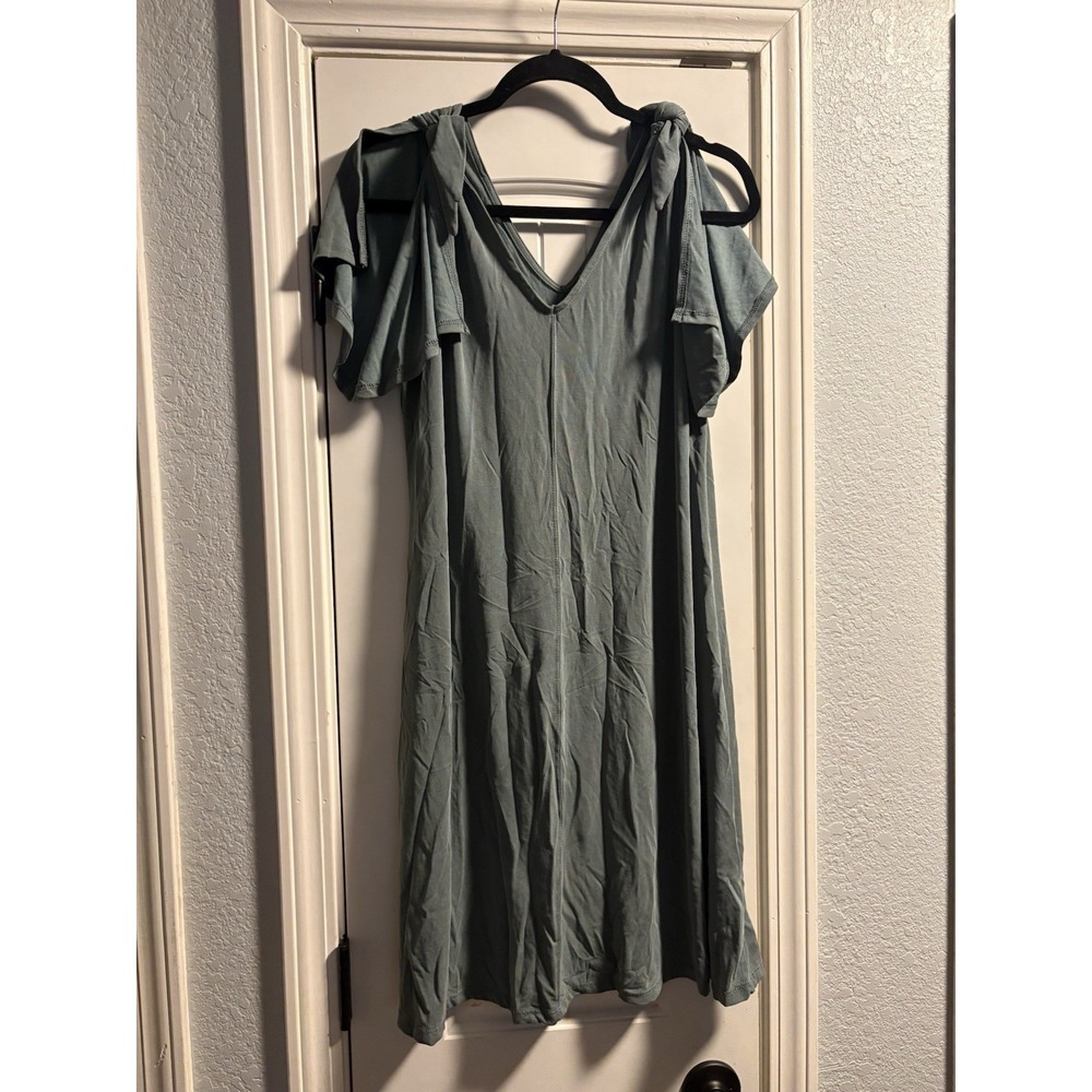 Spence Convertible Dress Sage Green Medium V-Neck Flutter Sleeve Modal Blend